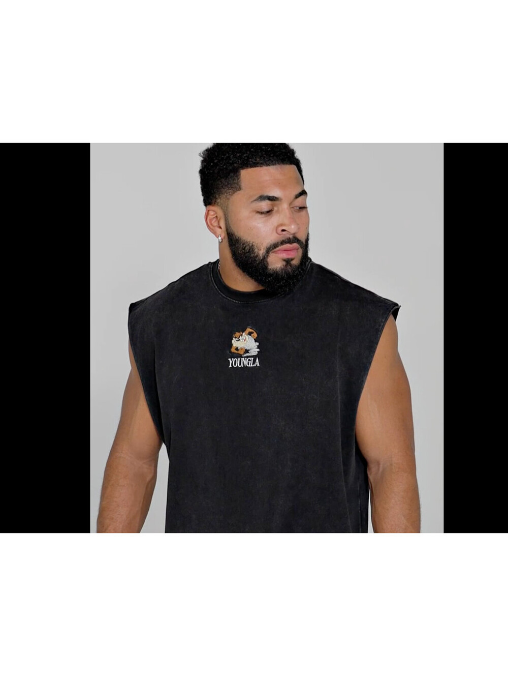 YoungLA- Large- 3107 - Looney Tunes Embroidered Cut-offs- TAZ! IN HAND!